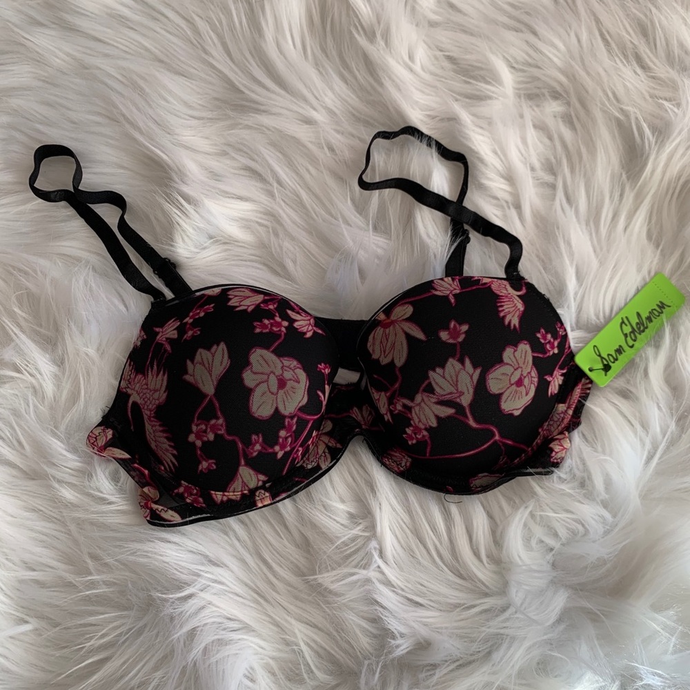 Sam Edelman floral pattern black bra